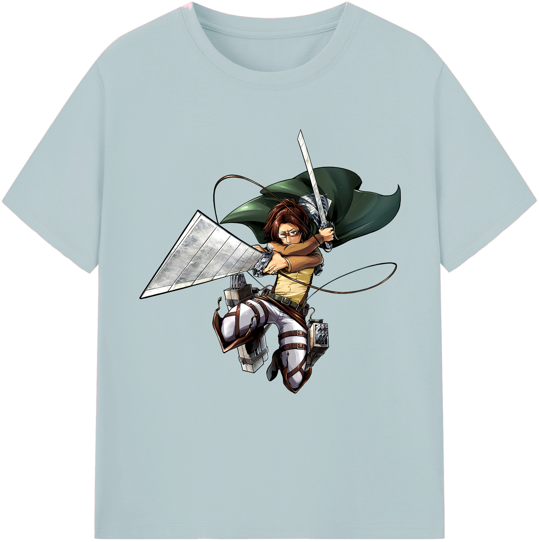 （画像用） 進撃の巨人 ハンジ·ゾエ Attack on Titan Hanji Zoe 綿100％半袖Tシャツ（フロントプリント）